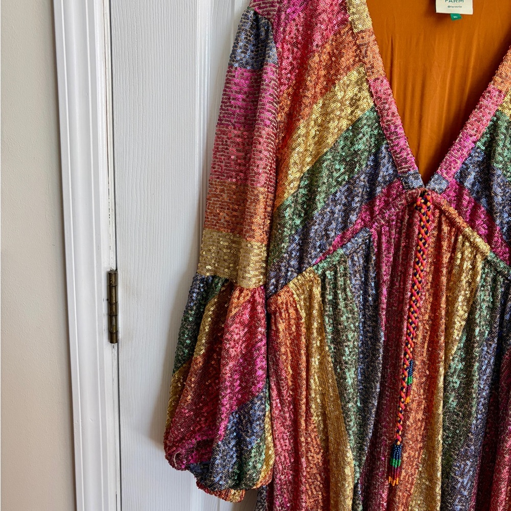 Farm Rio Sequin Midi Dress XL - Picture 4 of 7